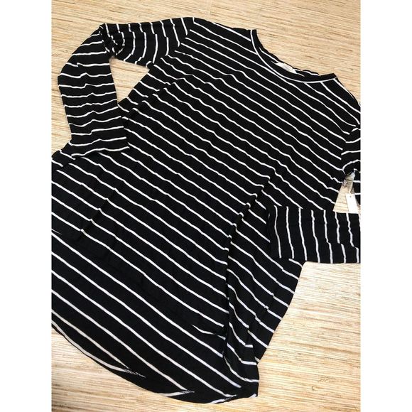Tops - Z-71 CASLON long sleeve tunic shirt BLACK STRIPE size XS petite nwt